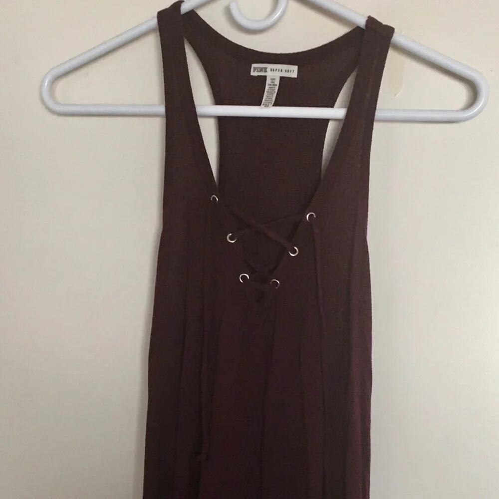 Pink super soft maroon burgundy racer back top, size small